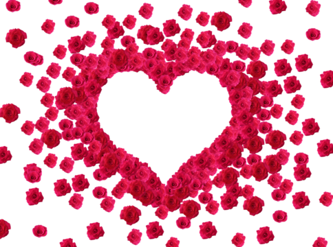 hearts background with red rose flower