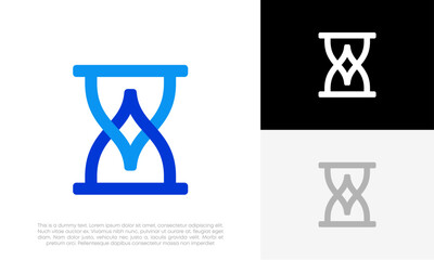 Fototapeta premium hourglass logo design vector