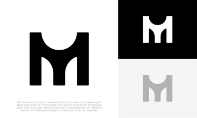 M letter logo initial digital modern design vector