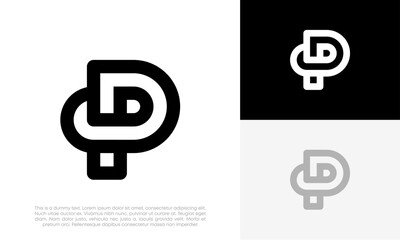 P letter logo initial digital modern design vector