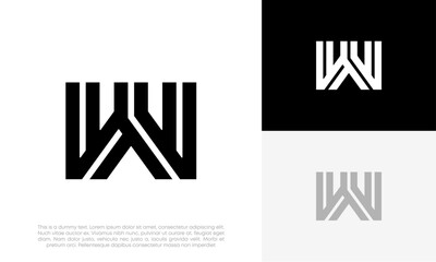 W letter logo initial digital modern design vector