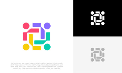 Community people, social community, human family logo abstract design vector