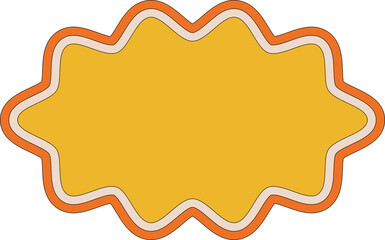 retro groovy funky flat sticker decoration