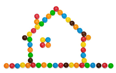 Colorful jelly sweet candy beeans