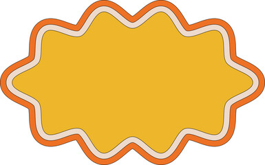 retro groovy funky flat sticker decoration