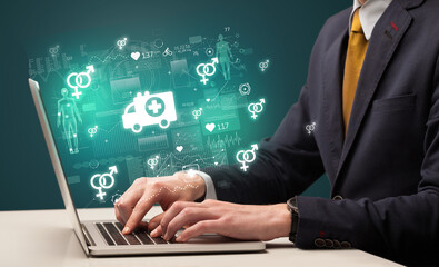 hand browsing on the internet for medical issues