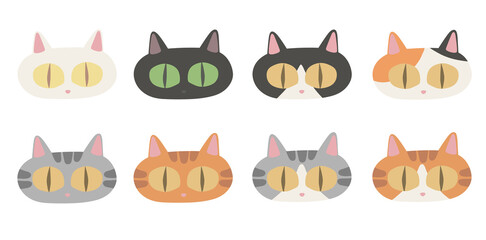 いろんな柄の猫（目開き）