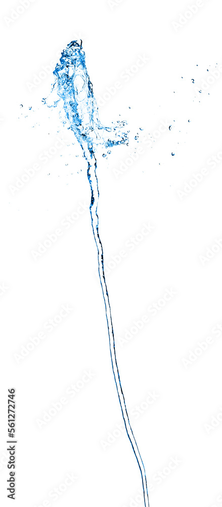 Wall mural blue splash of water with splashes and drops