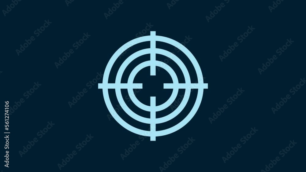 Canvas Prints white target sport for shooting competition icon isolated on blue background. clean target with numb