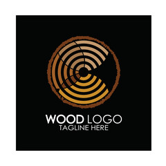 wood logo template icon illustration design vector, used for wood factories, wood plantations, log processing, wood furniture, wood warehouses with a modern minimalist concept