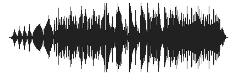 Voice record black silhouette. Audio signal record