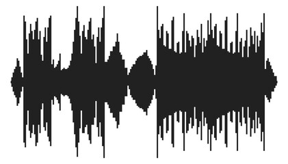 Voice record. Black sound shape. Audio signal