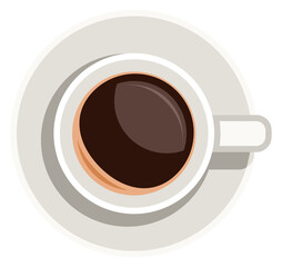 Coffe cup icon. Hot drink top view