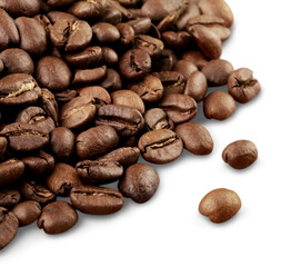 Stack Brazilian black coffee beans