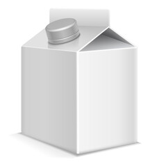 Small milk package. Realistic white carton mockup