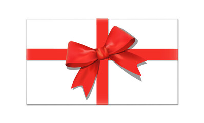 Geschenk Karton in weiß mit roter Schleife gebunden,
Vektor Illustration isoliert auf weißem Hintergrund
