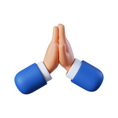 3d illustration. Bravo icon. Cartoon character hands clapping or applause with noise. Successful clip art isolated on white background.