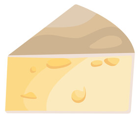 Camembert cartoon icon. Cartoon soft creamy cheese