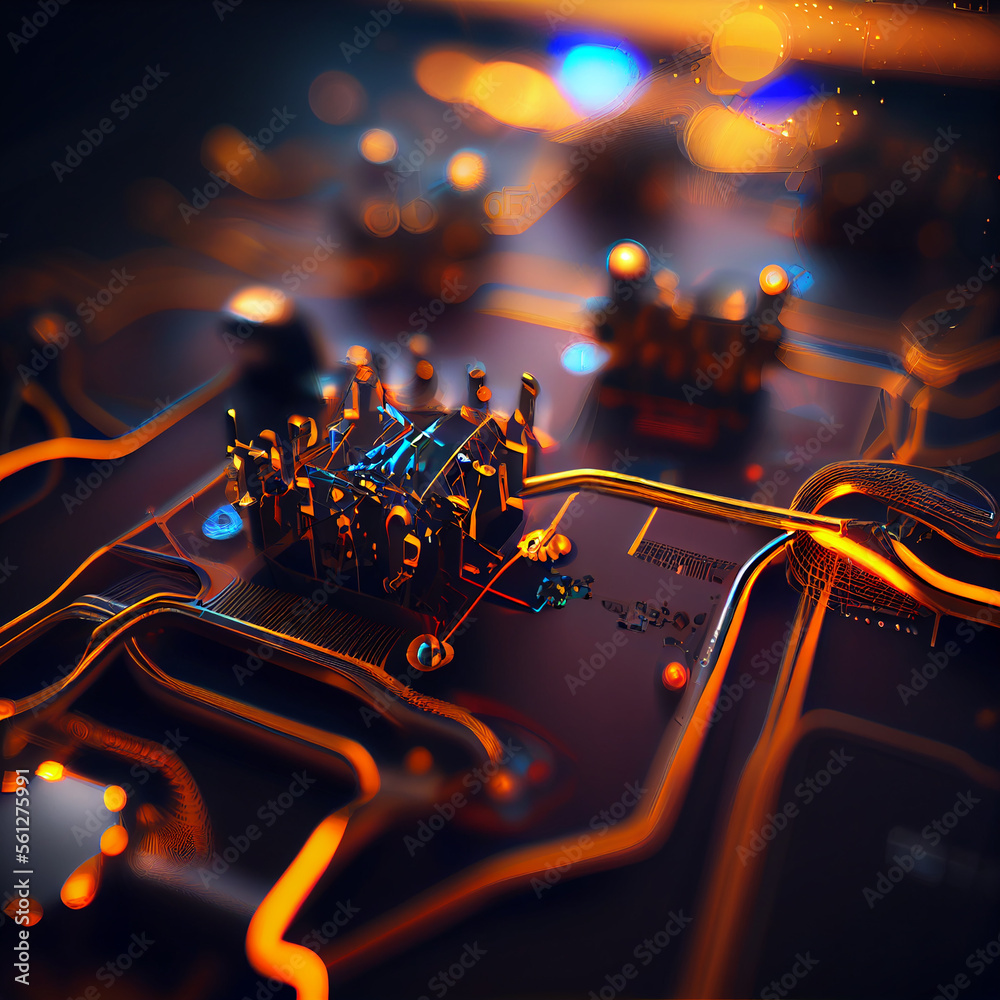 Aufkleber futuristic circuit background created with generative ai