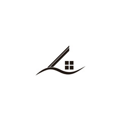 Fototapeta premium home ground curves simple logo vector