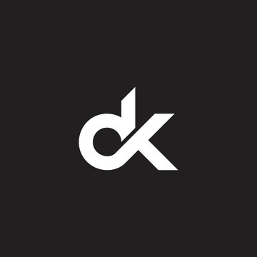 letter dk simple loop geometric logo vector