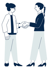 Women shaking hands. Business partners. Work agreement