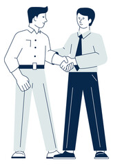 Business partnership gesture. Men making handshake deal