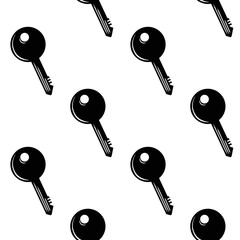 Small key to the door. Seamless pattern with modern keys. Symbol of security and privacy. Design element to signify entering a password into the system. Protection of classified materials.