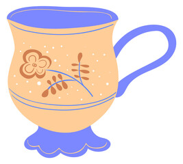 Hand drawn cup. Tea drinking cute mug