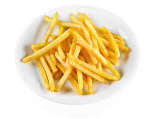Fresh french fries in plate. Unhealthy Eating concept