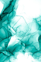 Marble ink abstract art from exquisite original painting for abstract background . Painting was painted on high quality paper texture to create smooth marble background pattern of ombre alcohol ink . © InfiniteFlow