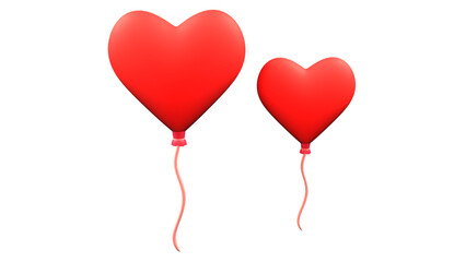 Fototapeta na wymiar 3d icon 3 bright love balloons
