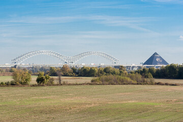The Hernando de Soto Bridge and Pyramid, Memphis