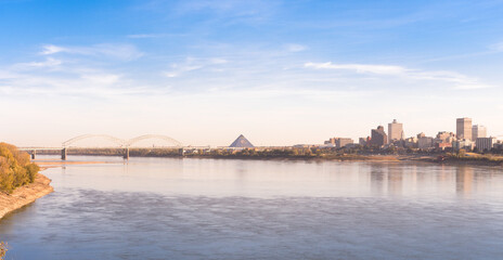The Hernando de Soto Bridge and Pyramid, Memphis