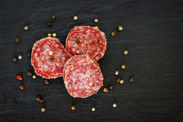 Dried and smoked german sausage it is called Stracke