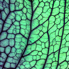 Organic Leaf Vein Texture in Close-up Studio Shot..