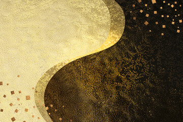 和紙_曲線_茶色の背景