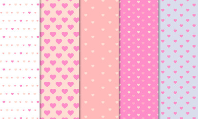 Collection of cute love motif wrapping patterns