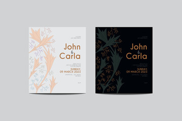 Wedding Floral Minimalist Invitation