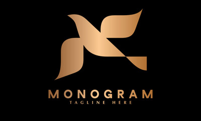 Minimal Eagle icon abstract monogram vector logo template