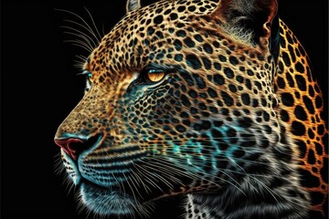 Leopard. Tiger Face. Wild Animals. Generative AI
