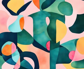 abstract watercolor background with colorful pattern