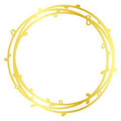 Golden,Circle,Frame,with,Hearts,for,Valentines,,Wedding,Monograms,and,Invites,Golden,Wreath,for,Logos,,Monograms