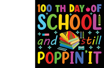 100 Days of school vector t-shirt design