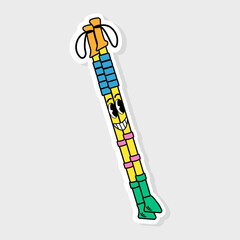 Color sticker of trekking poles in the style of the y2k