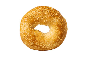 Fresh soft baked sesame bagel isolated