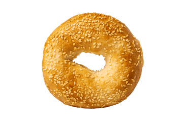 Fresh soft baked sesame bagel isolated