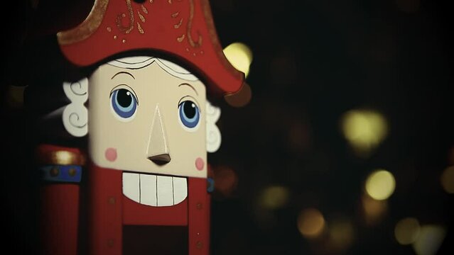 footage of wooden toy dark background