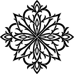 Stylized Victorian Gothic ornament with hearts. Designed circular symmetry ornamental elements