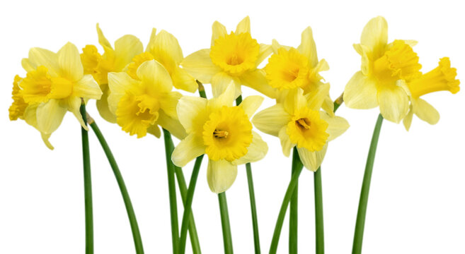 The spring cute yellow daffodils